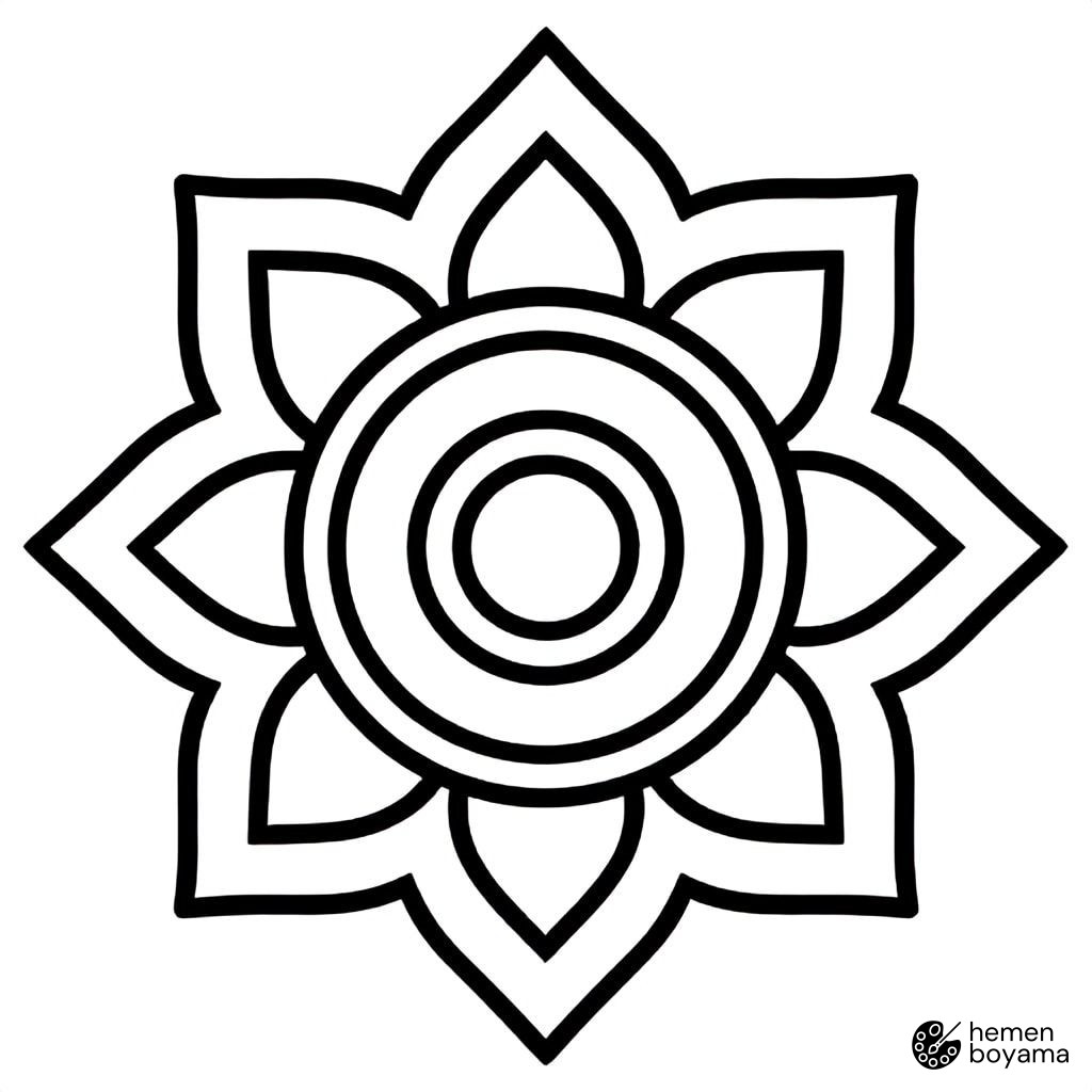 Gizemli Mandala Boyama Sayfası