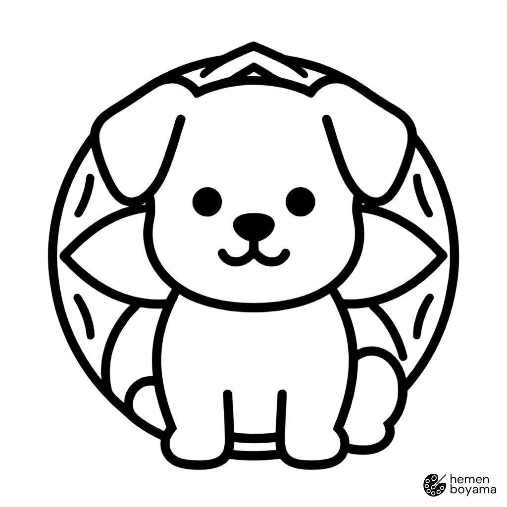 Köpek Mandala Boyama Sayfası