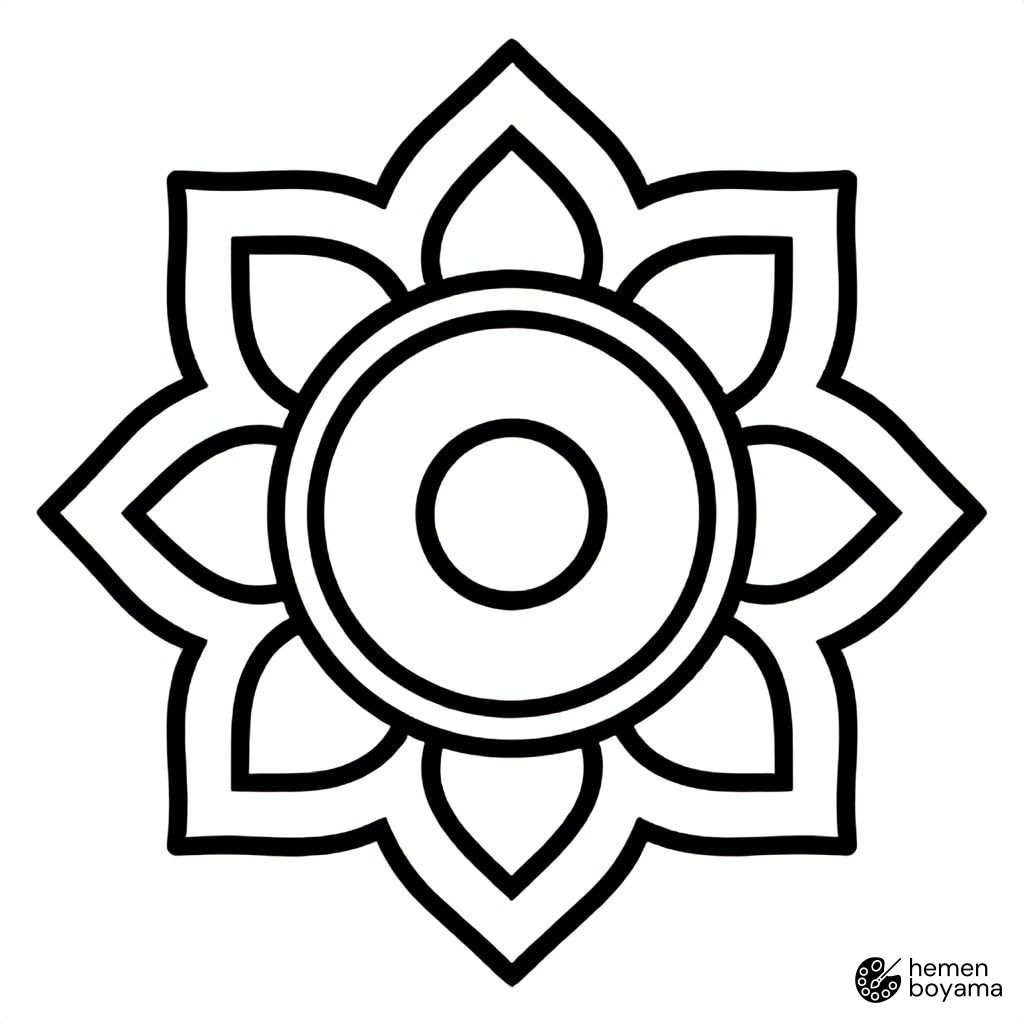 Modern Mandala Boyama Sayfası