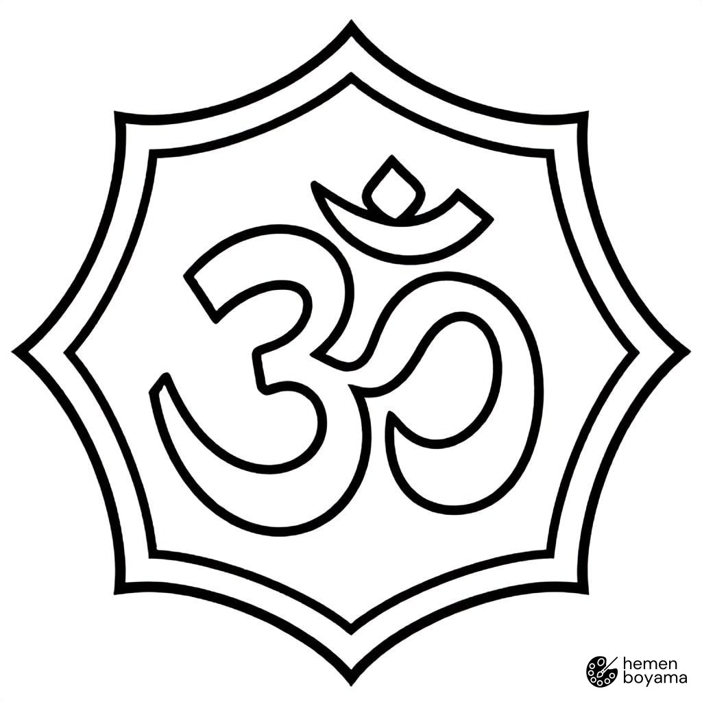 Om Mandala Boyama Sayfası
