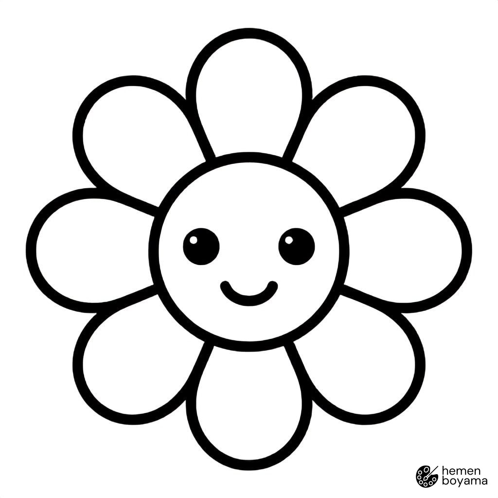 Papatya Mandala Boyama Sayfası