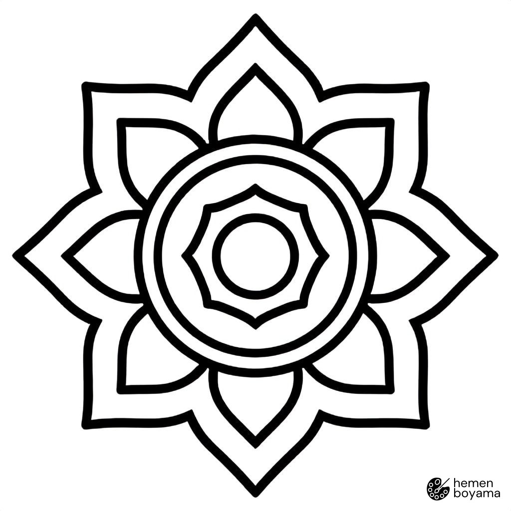 Sihirli Mandala Boyama Sayfası