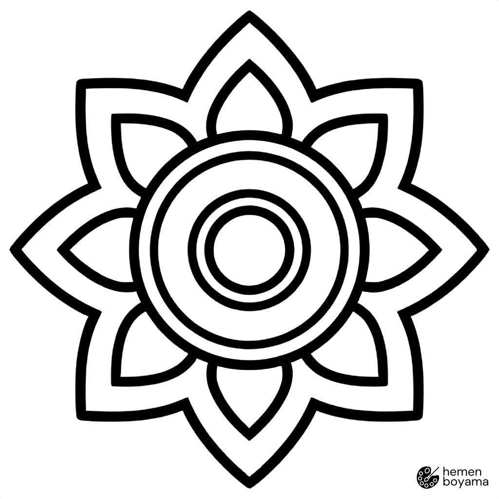 Soyut Mandala Boyama Sayfası