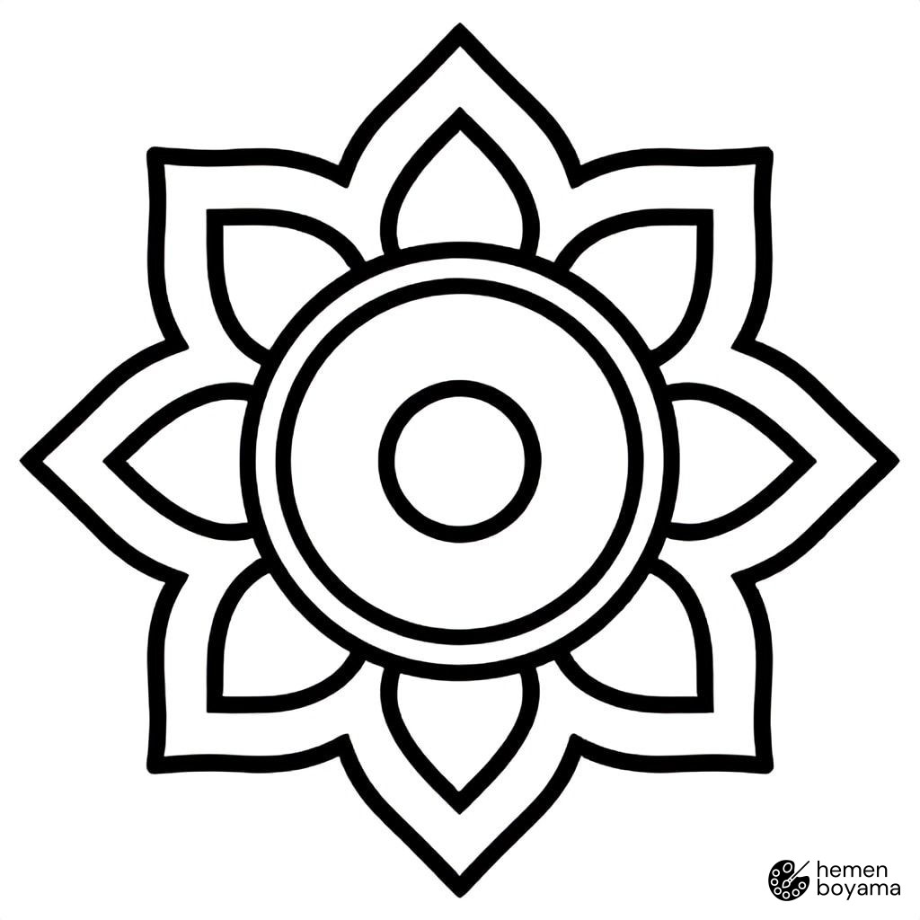 Yılbaşı Mandalası Boyama Sayfası