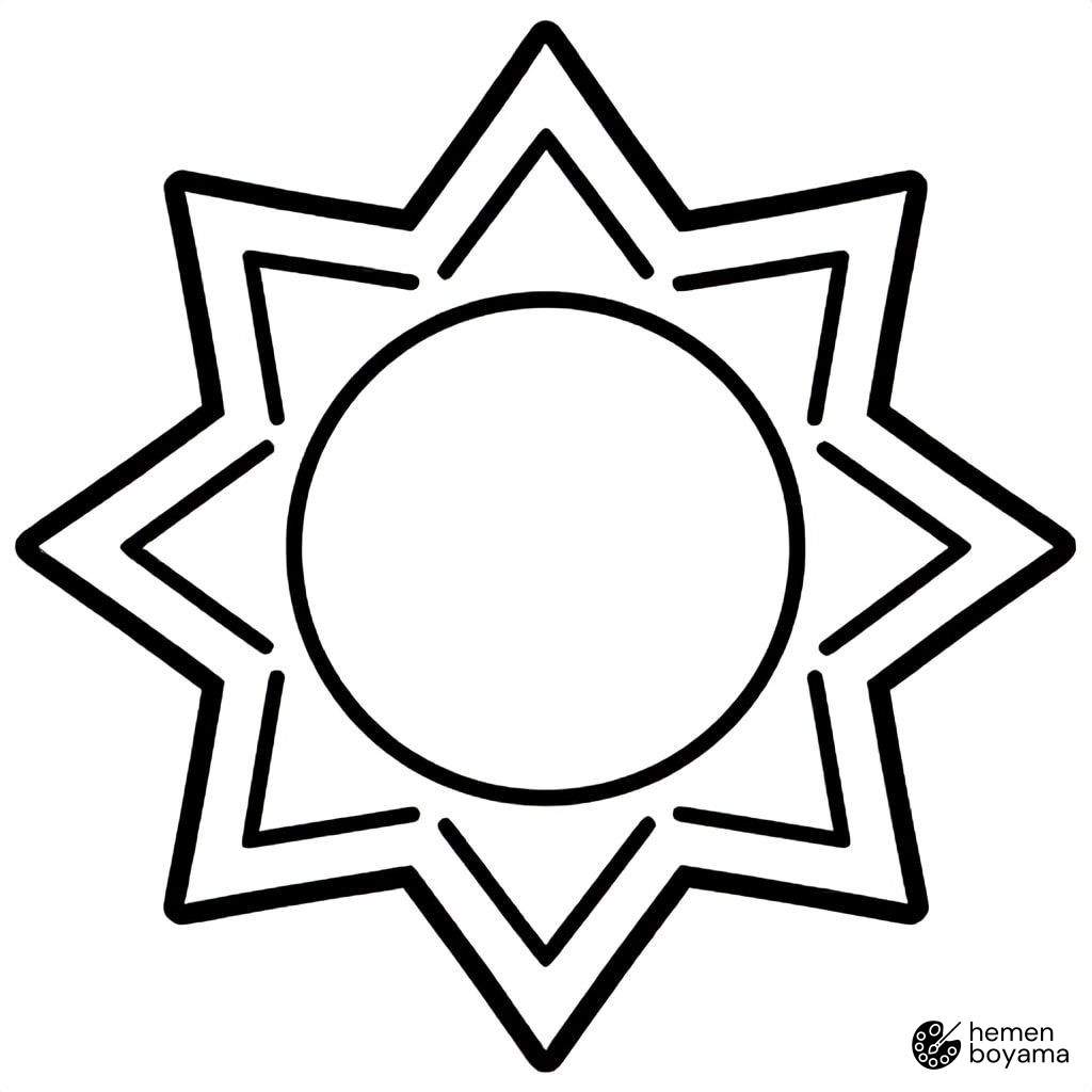 Yıldız Mandala Boyama Sayfası