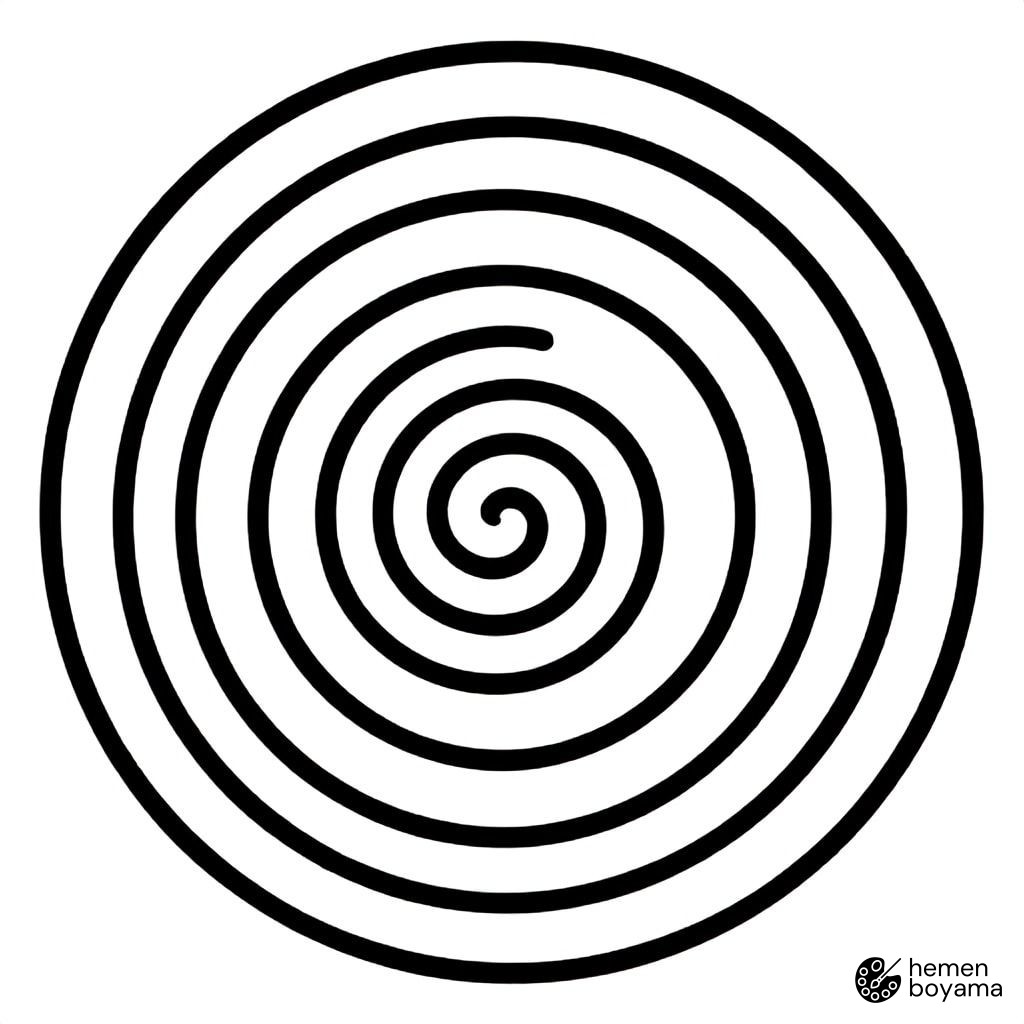 Spiral İlüzyon Boyama Sayfası
