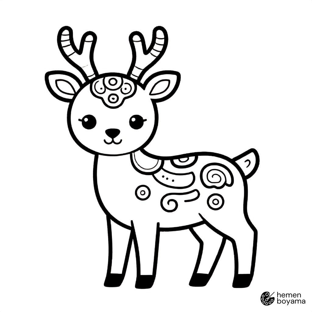 Zentangle Geyik Boyama Sayfası