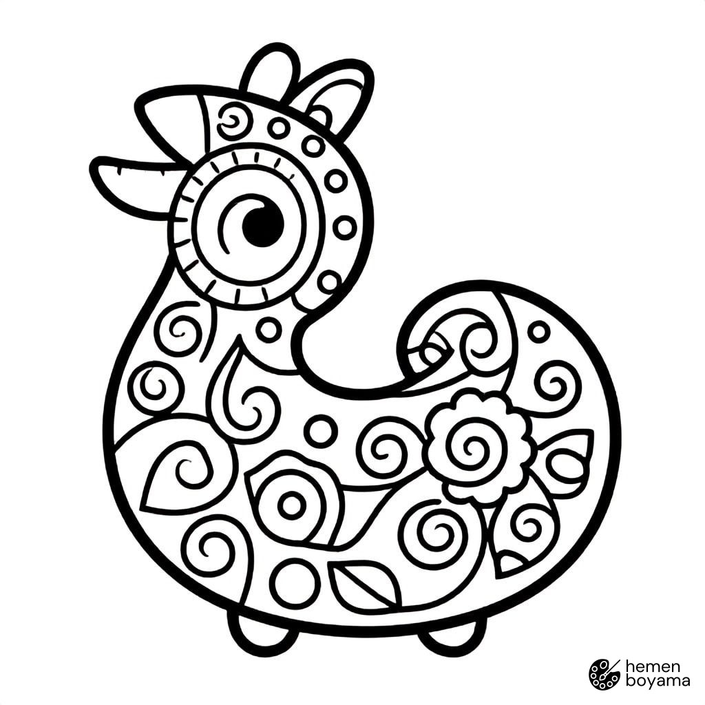 Zentangle Hayvanlar Boyama Sayfası