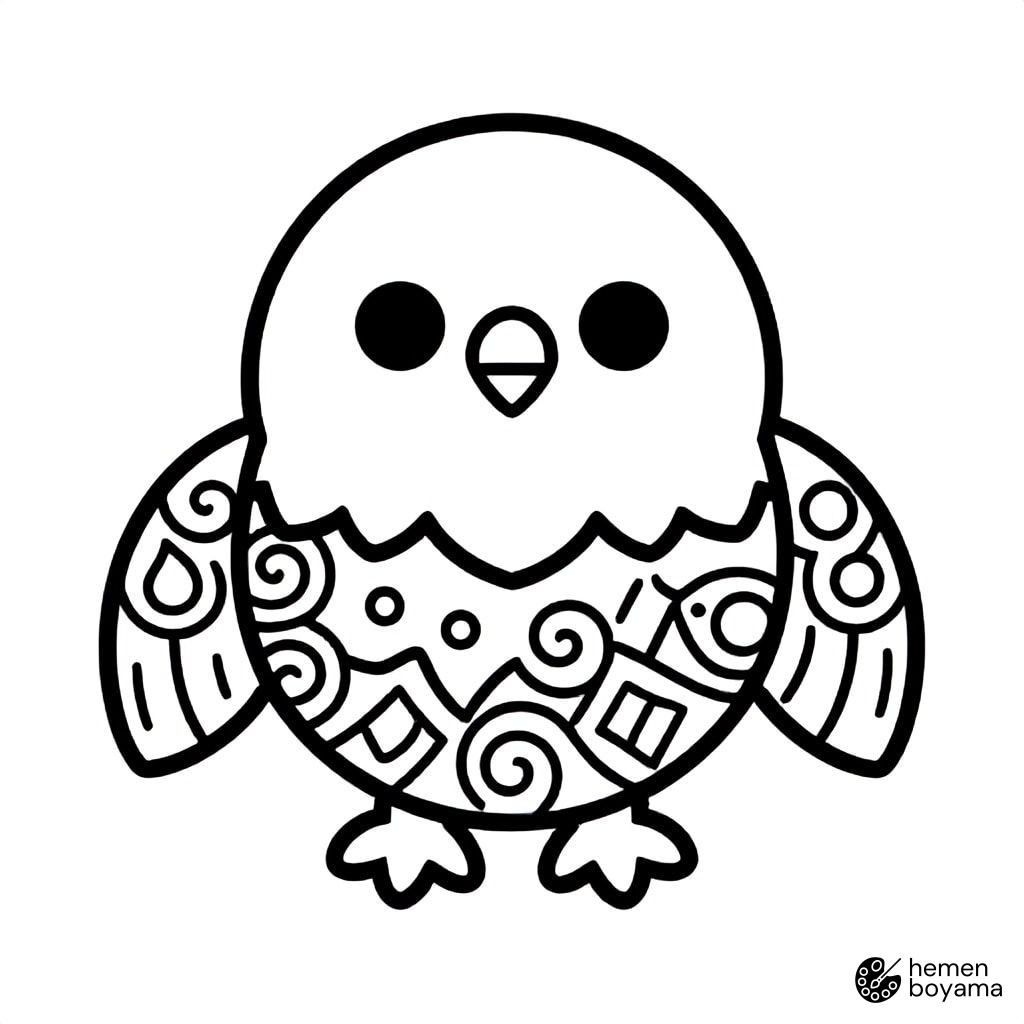 Zentangle Kartal Boyama Sayfası