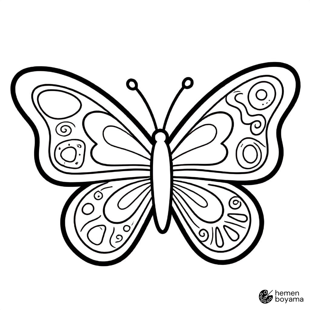 Zentangle Kelebek Boyama Sayfası