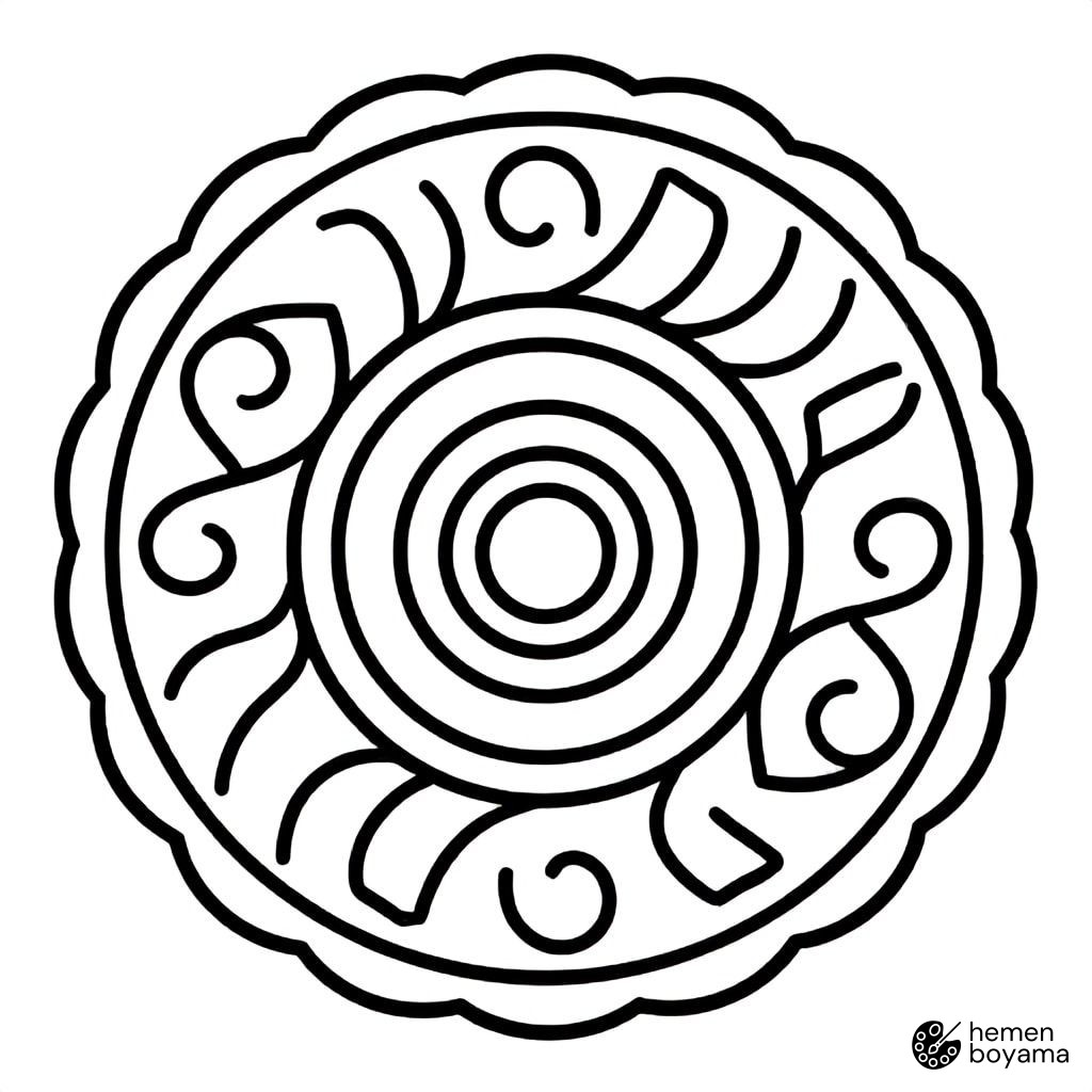 Zentangle Rahatlatıcı Desen Boyama Sayfası