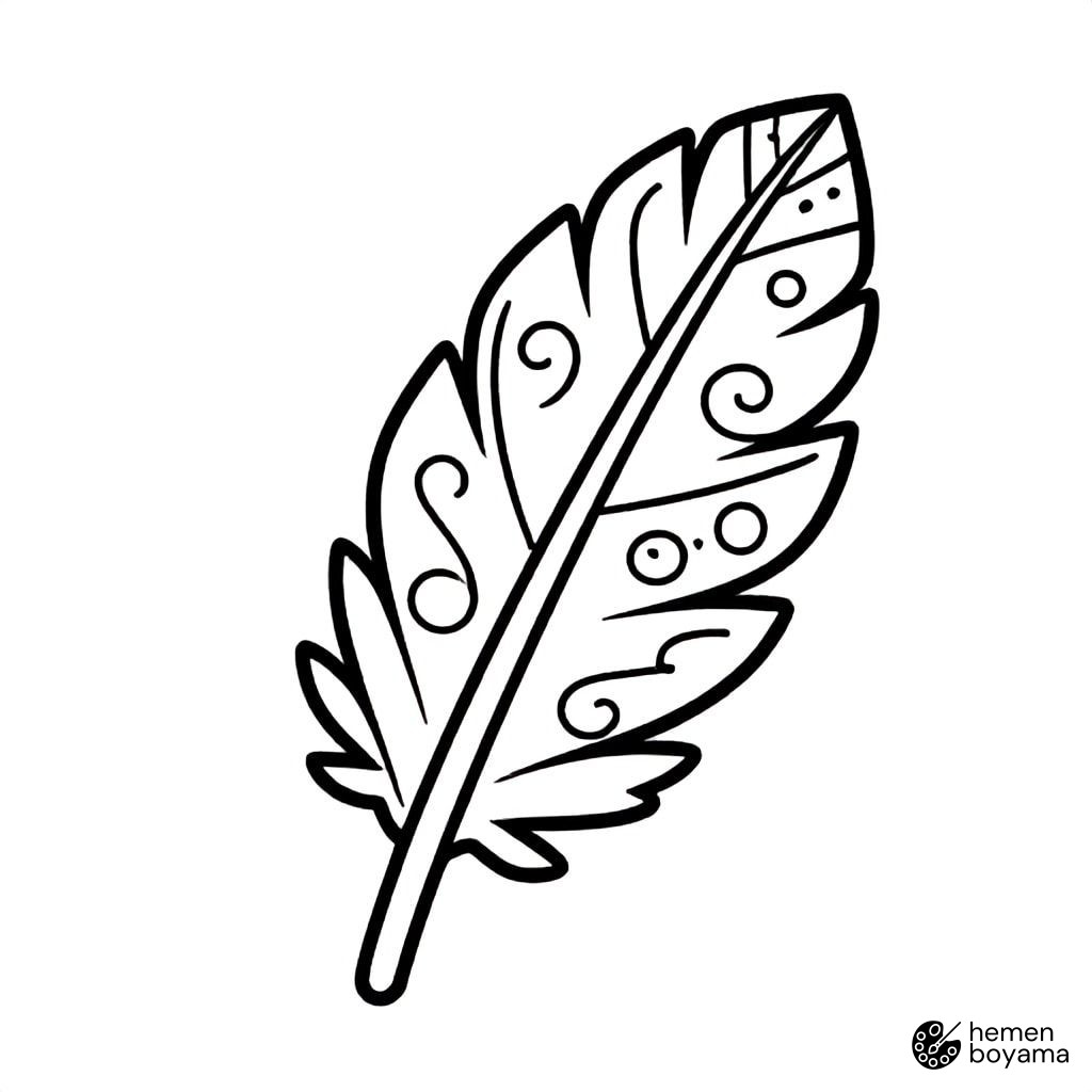 Zentangle Tüy Boyama Sayfası