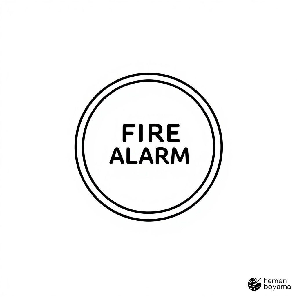 Yangın Alarm Butonu Boyama Sayfası