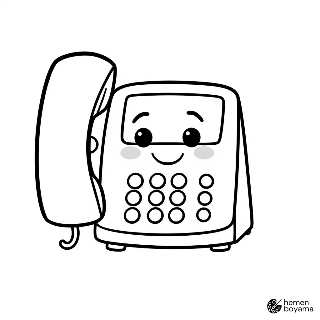 Ofis Telefonu Boyama Sayfası