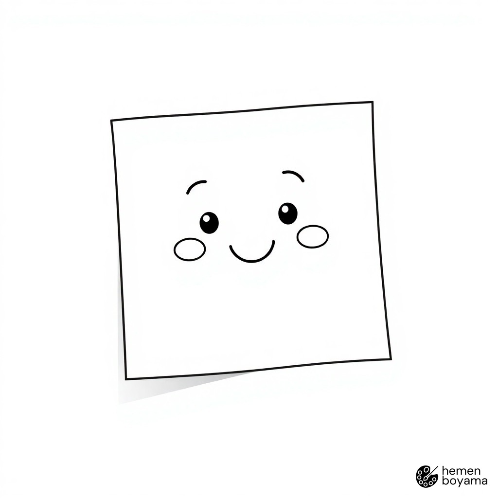 Post-it Notlar Boyama Sayfası