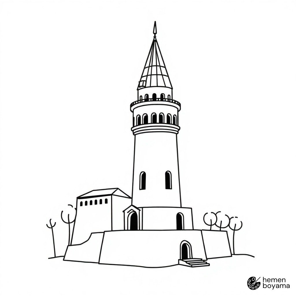 Galata Kulesi Boyama Sayfası