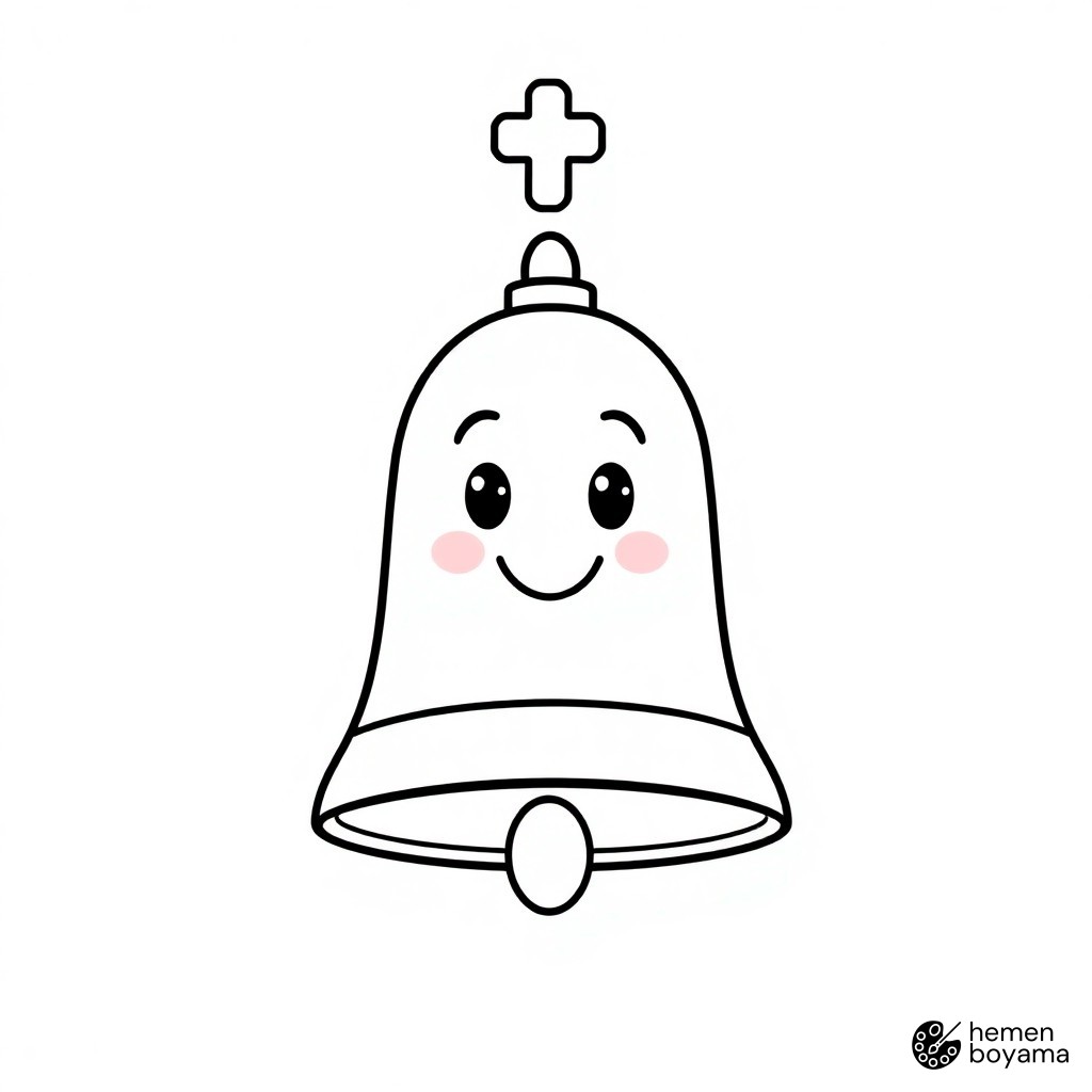 Tarihi Kilise Çanı Boyama Sayfası