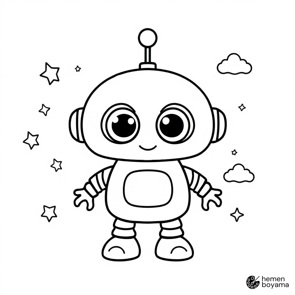 Temizlik Robotu Boyama Sayfası