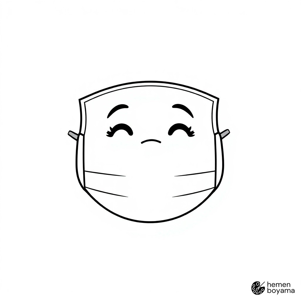 Tıbbi Maske Boyama Sayfası
