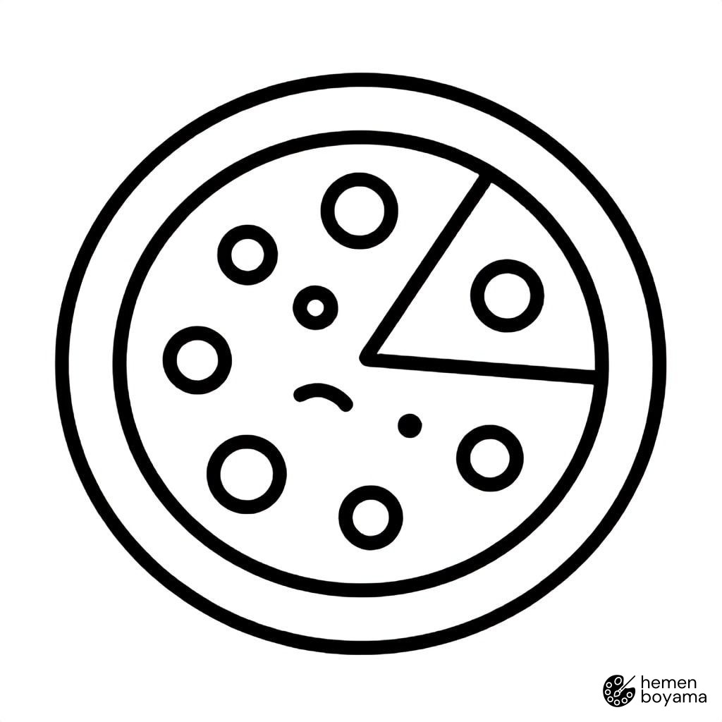 Bütün Pizza Boyama Sayfası