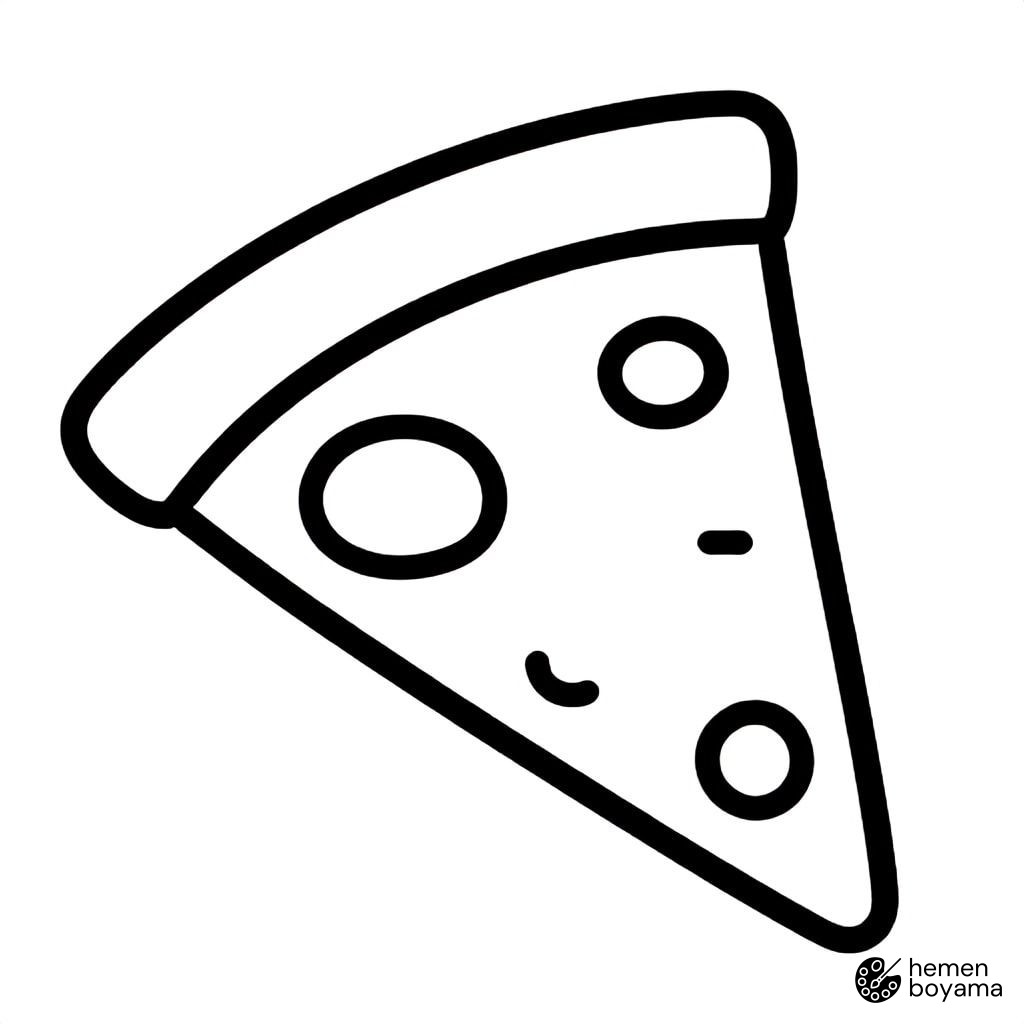Pizza Dilimi Boyama Sayfası