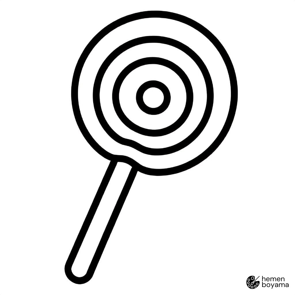 Lolipop Şeker Boyama Sayfası
