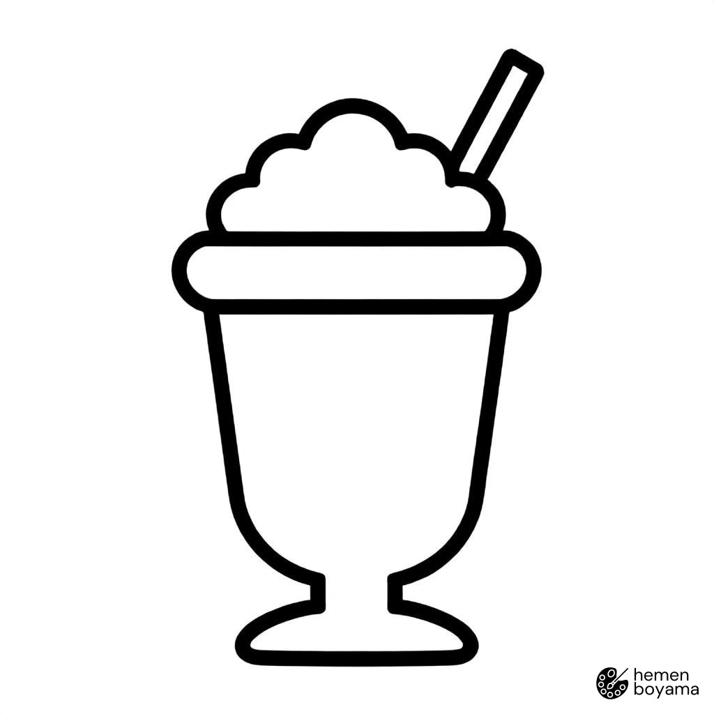 Milkshake Boyama Sayfası